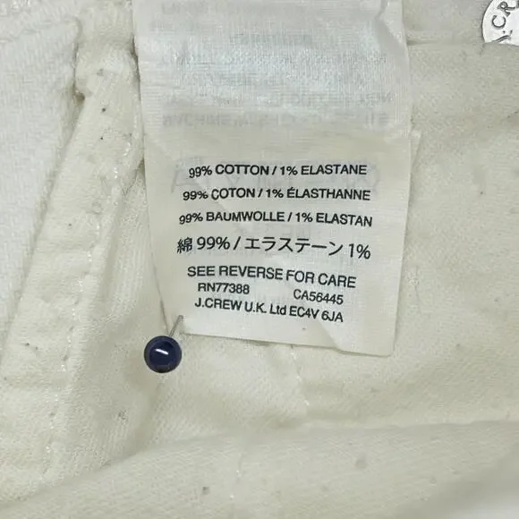 J.CREW Jeans Womens 26 Slim Broken in Boyfriend Stretch Denim Cotton White - Picture 8 of 14